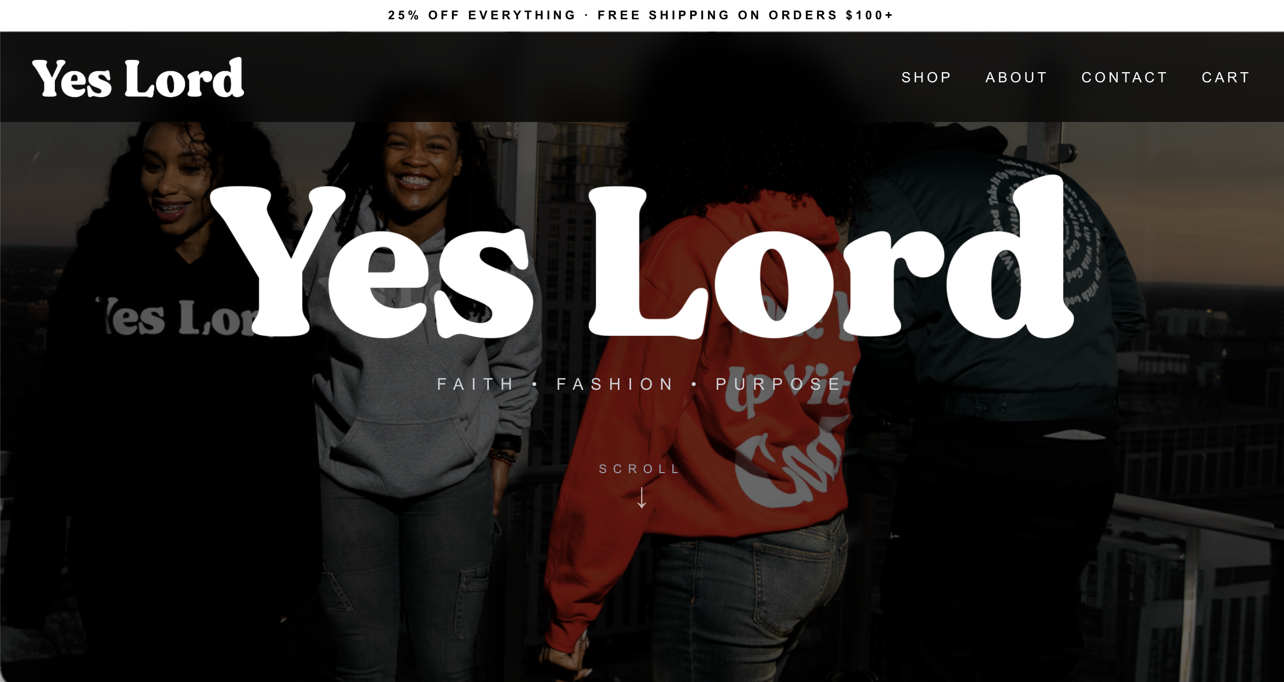 Yes Lord custom storefront homepage